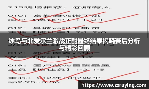 冰岛与北爱尔兰激战正酣最终结果揭晓赛后分析与精彩回顾